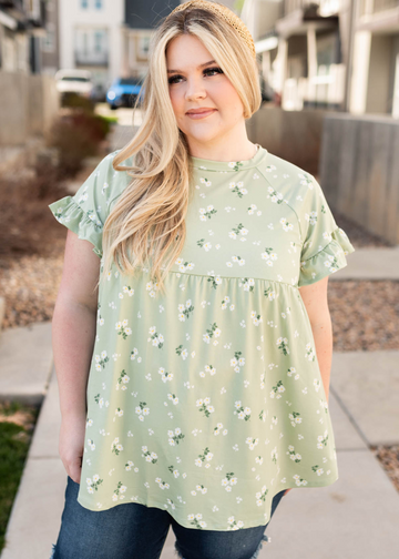 Rachelle Sage Floral Top