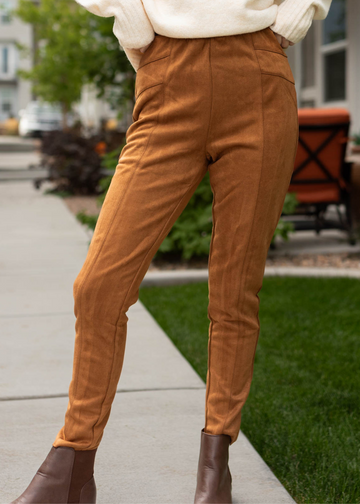 Raina Camel Suede Leggings