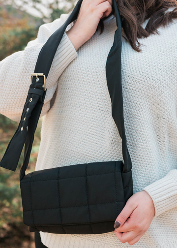 Raine Black Puff Crossbody Bag