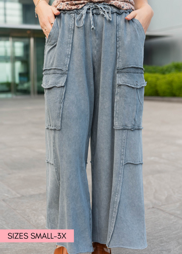 Remie Faded Blue Wide Leg Pants