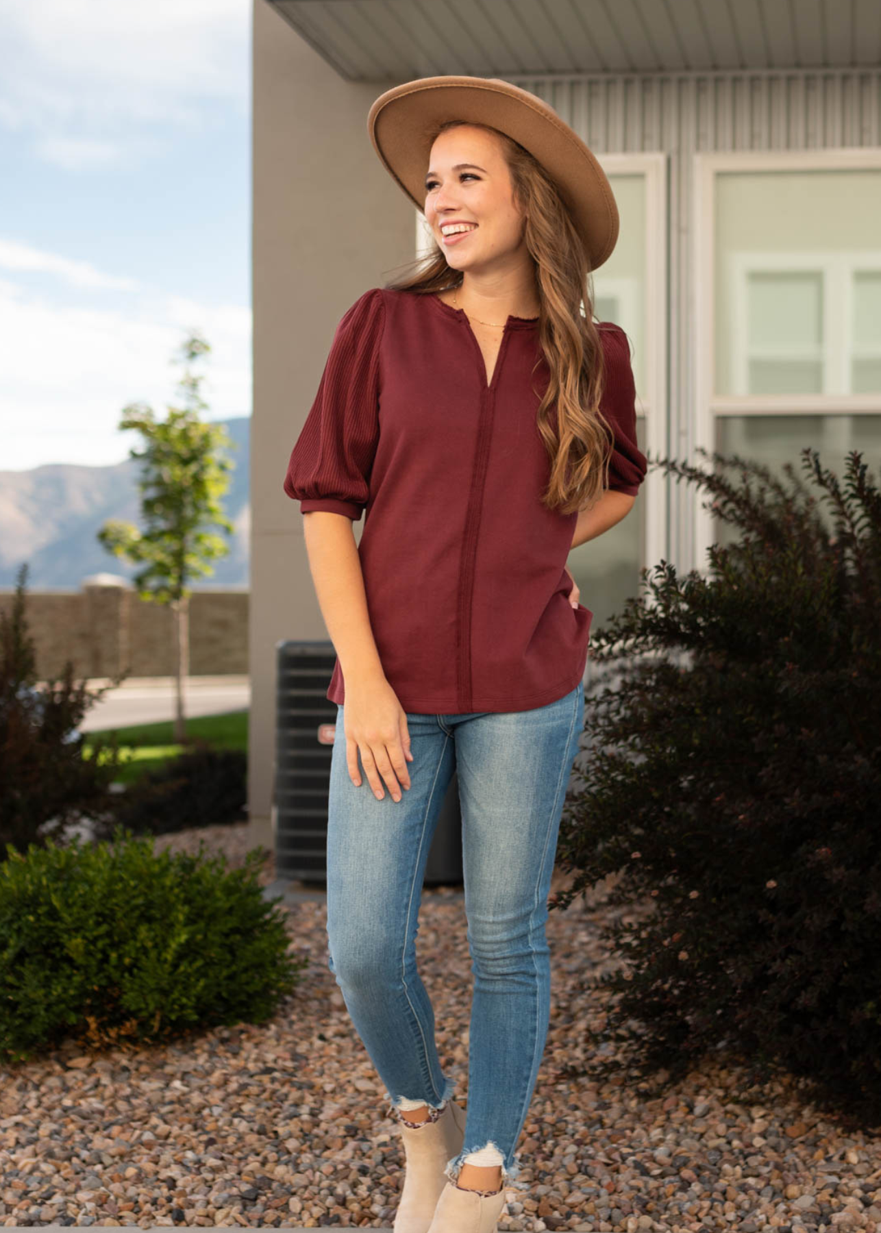 Rochelle Burgundy Top