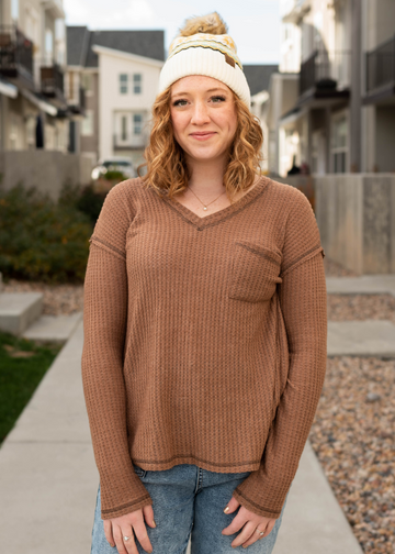 Rune Mocha Waffle Long Sleeve Top