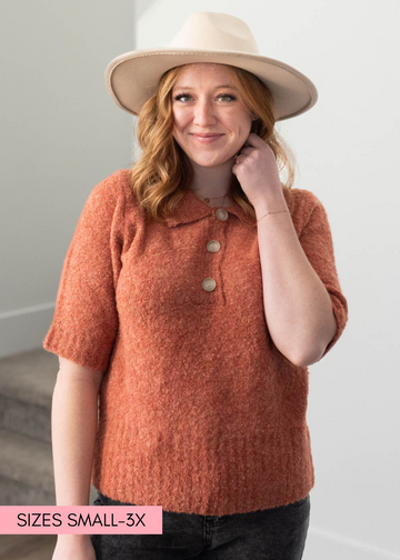 Sarah Terracotta Knit Sweater