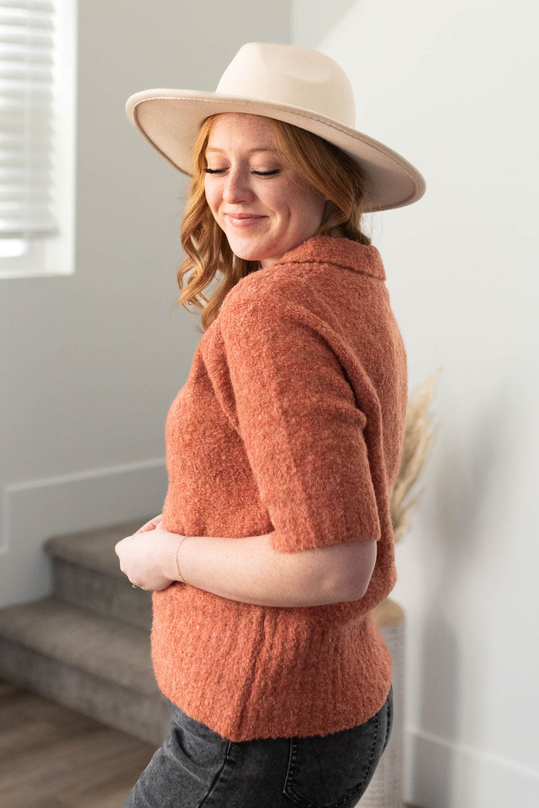 Sarah Terracotta Knit Sweater