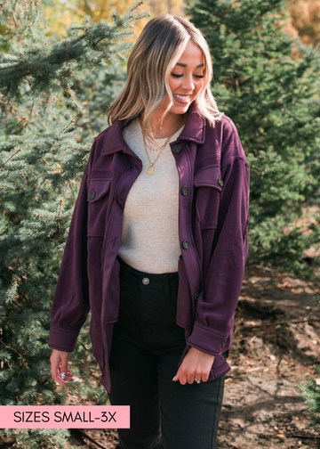Shauna Dark Plum Shacket