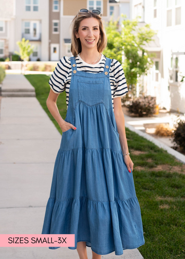 Sierra Chambray Overall Dress
