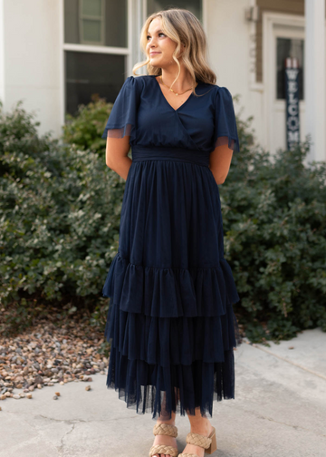 Stella Navy Tiered Dress