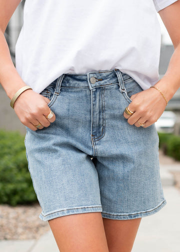 Thalia Denim High Waist Bermuda Shorts
