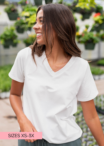 The Classic White V-Neck Top