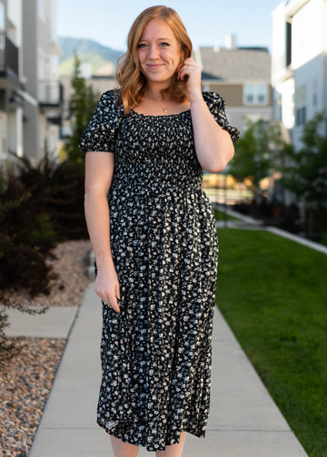 Tonia Black Floral Dress