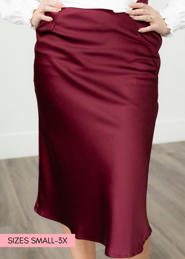 Vida Burgundy Skirt