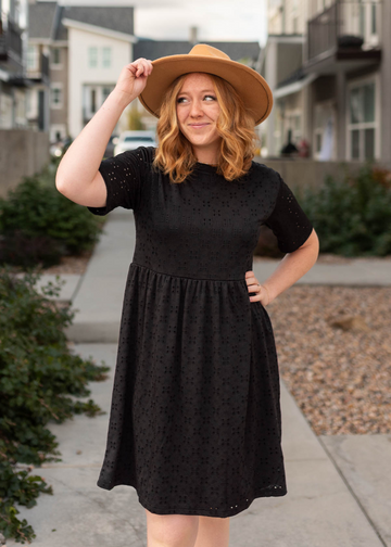 Vivian Black Eyelet Dress