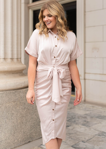 Vivianne Champagne Satin Dress