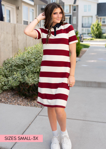 Yvonne Red Striped Dress