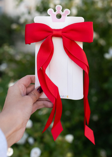 Zaria Red Double Ribbon Bow
