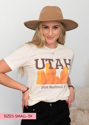 Zion Utah Ivory Tee