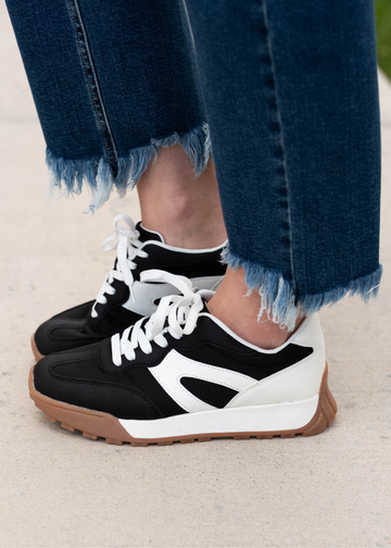 Kristen Black Lace Up Sneakers