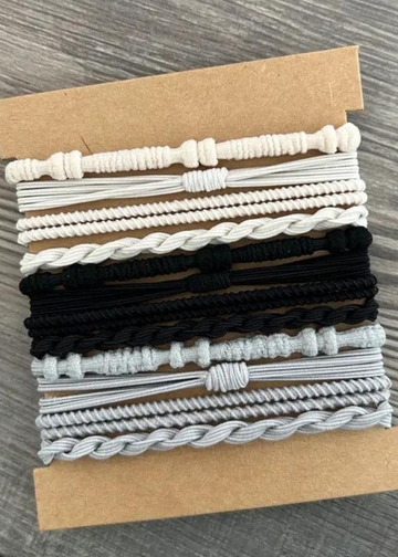 Boho Black Bracelet Hair Ties