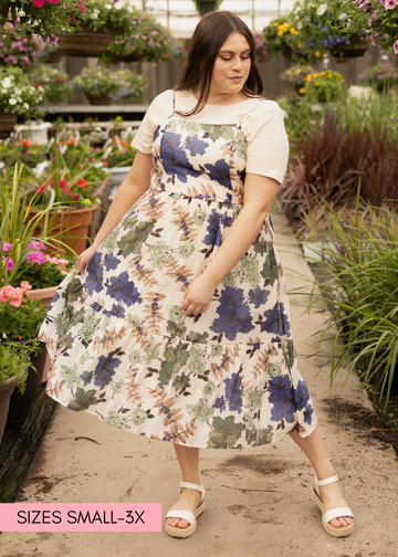 Marina Cream Floral Dress