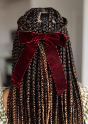 Narissa Burgundy Velvet Bow