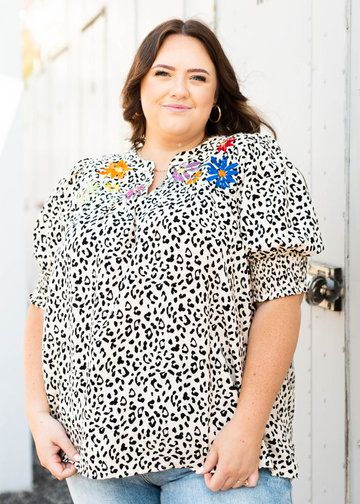 Gigi Cream Leopard Top