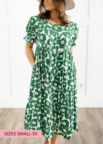 Piper Green Floral Dress