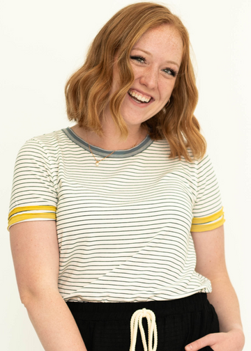 Lucy White Striped Top