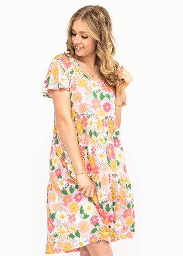 Nora Pink Floral Dress