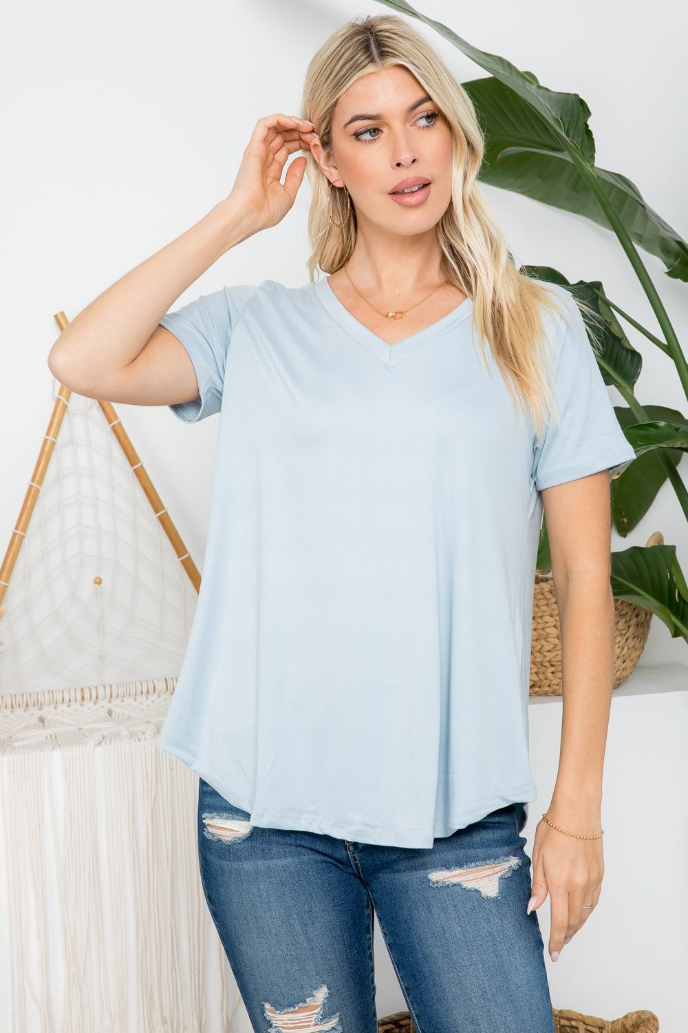 Leave It To Me V Neck Top