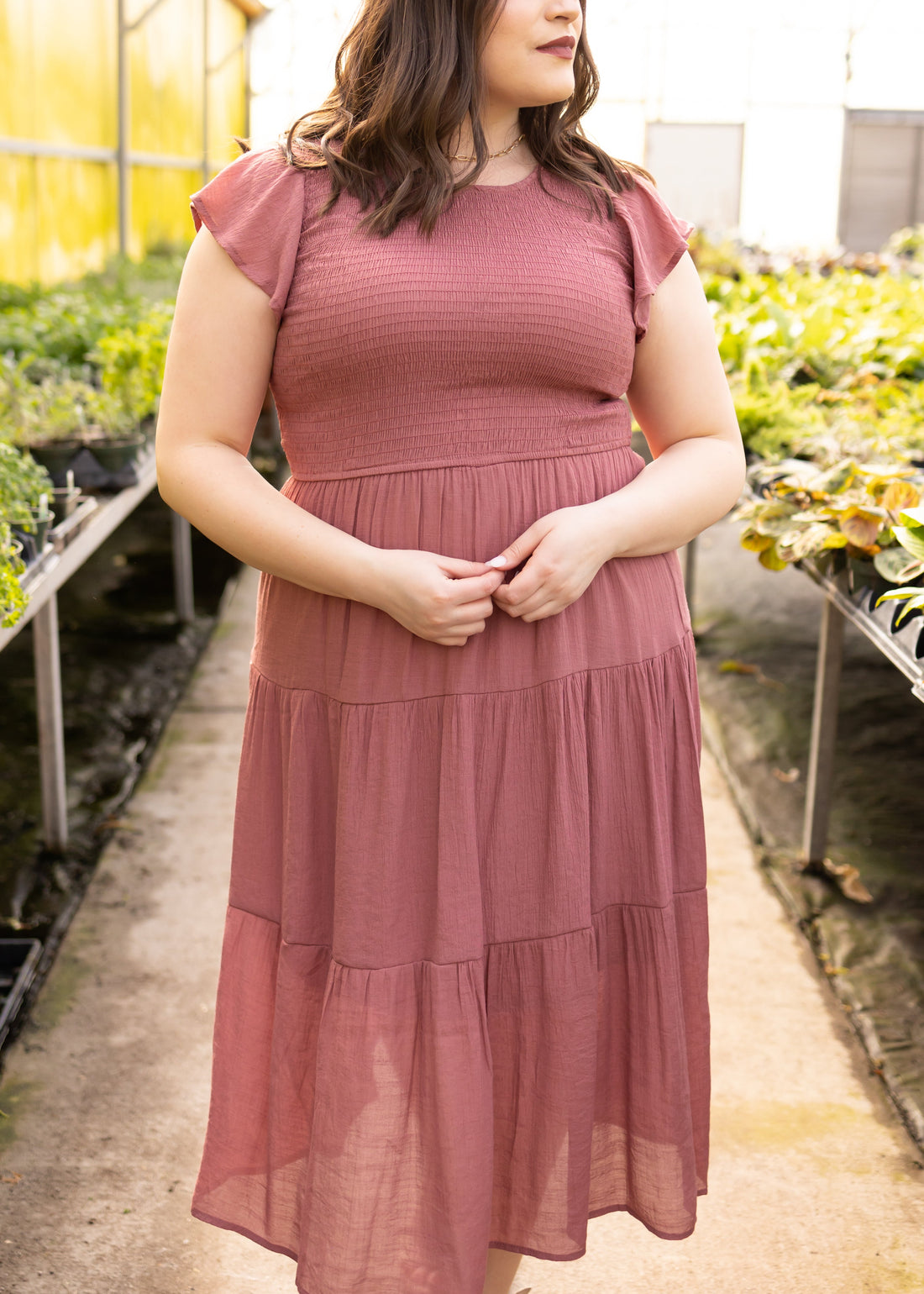 Yours Truly Dusty Mauve Dress