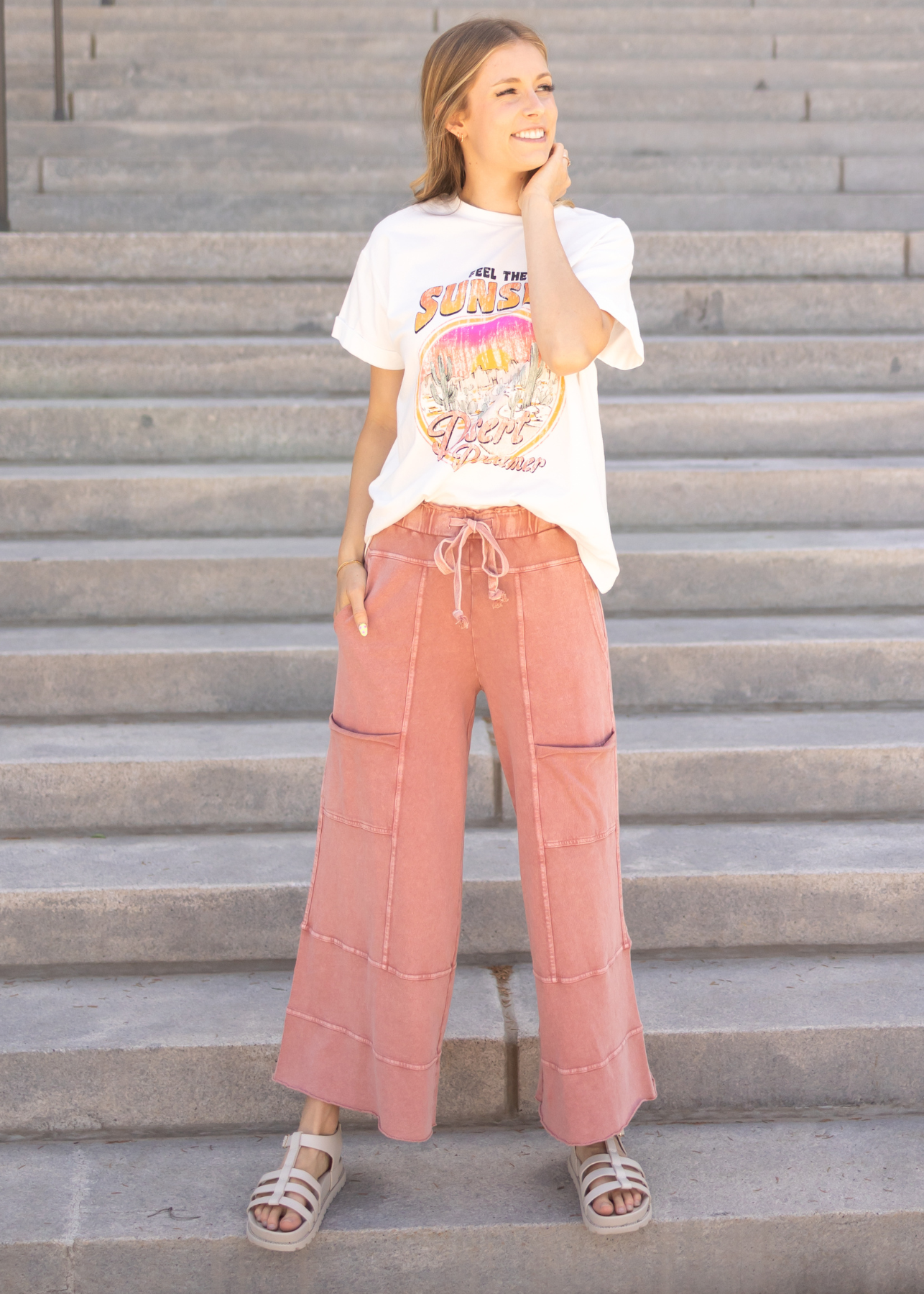 Feel The Sunset White Tee