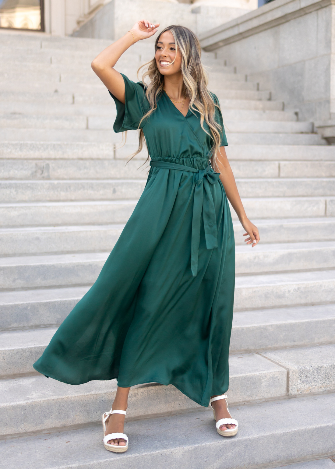 Demetria Hunter Green Dress