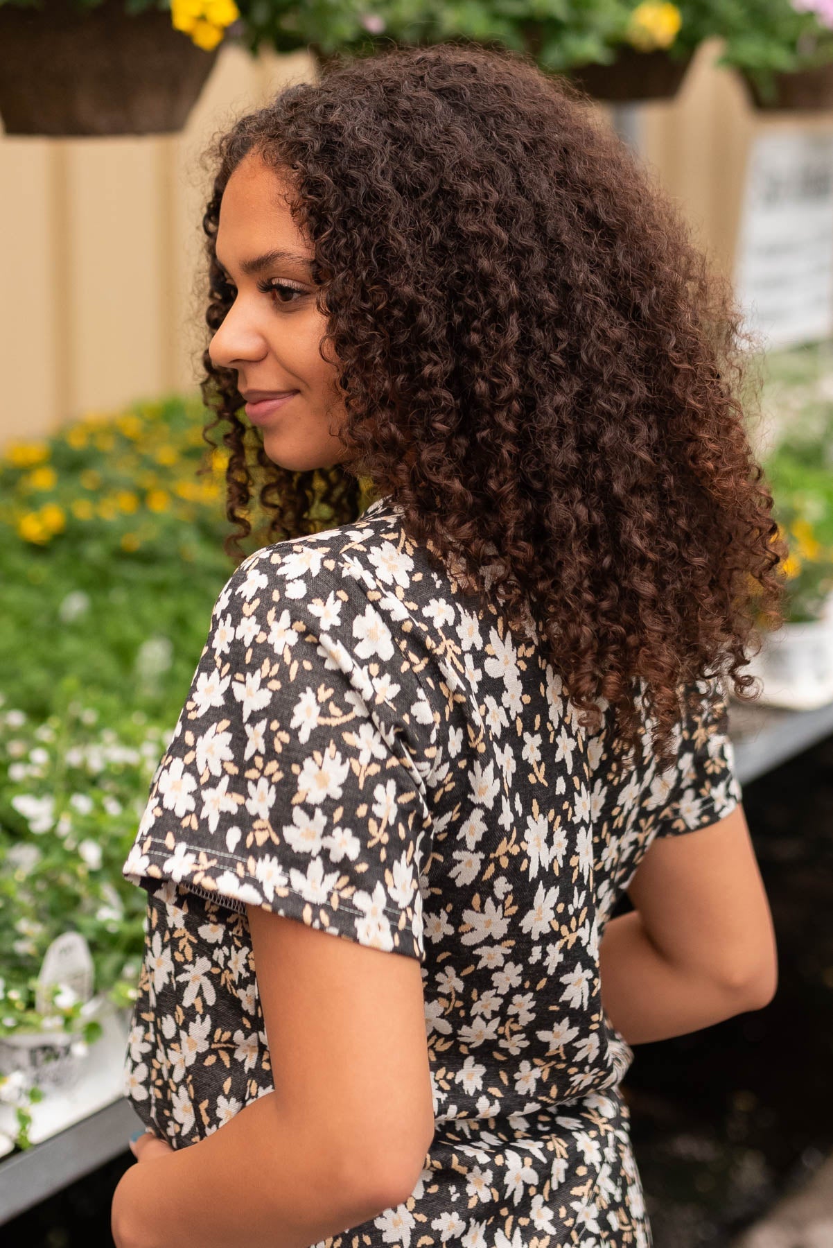 Aaliyah Black Floral Top