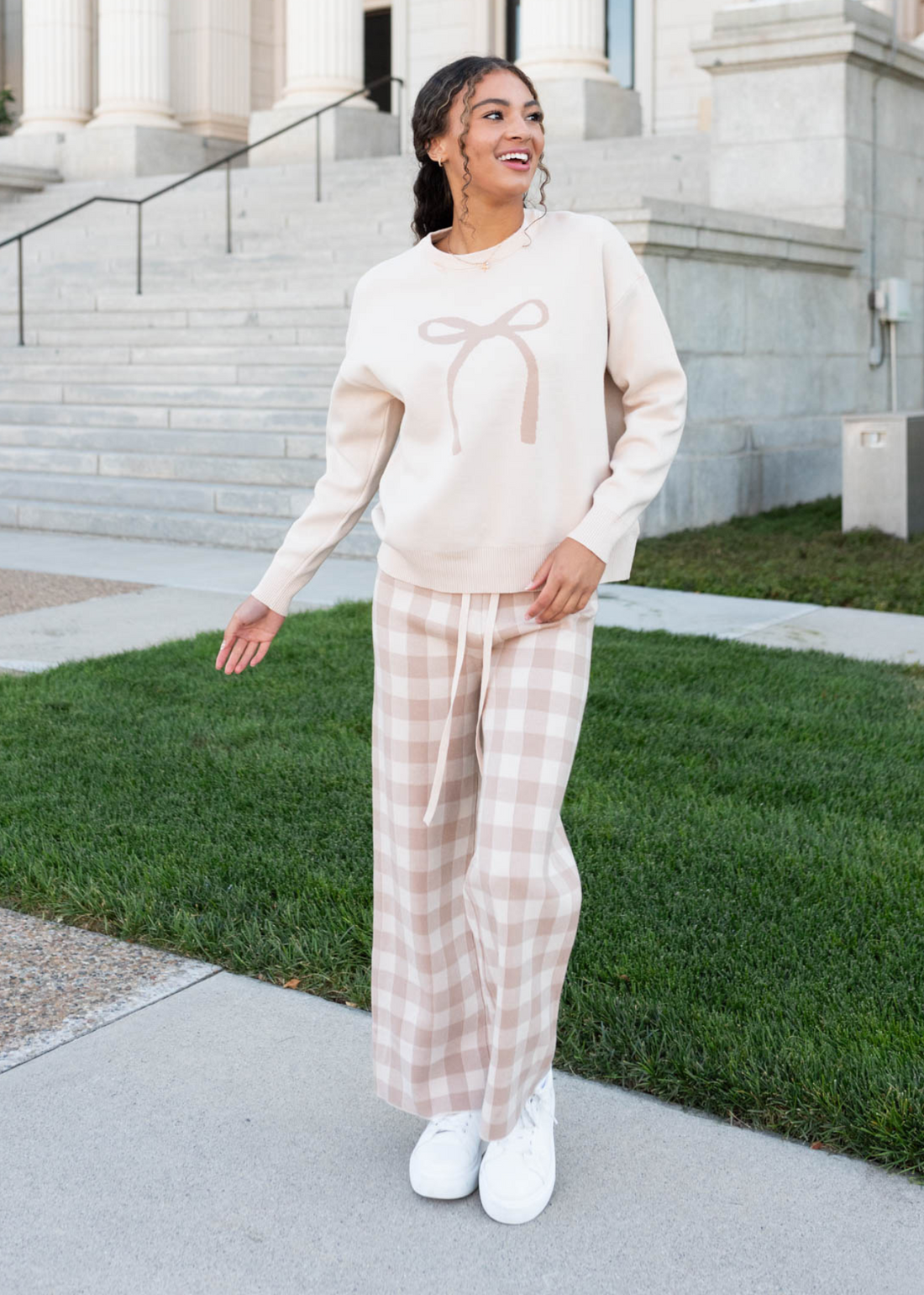 Adalia Gingham Sweater Pants