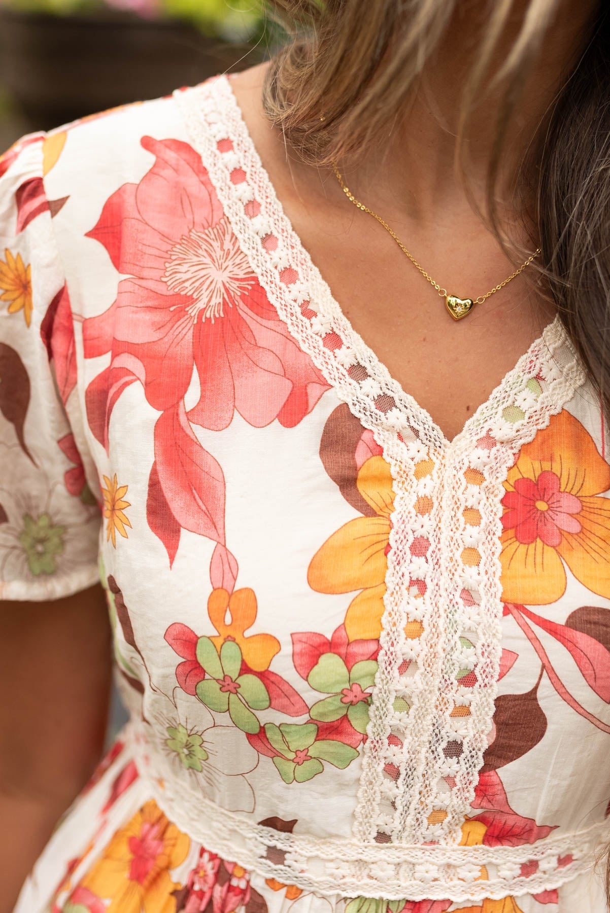 Adia Red Multi Floral Tiered Dress