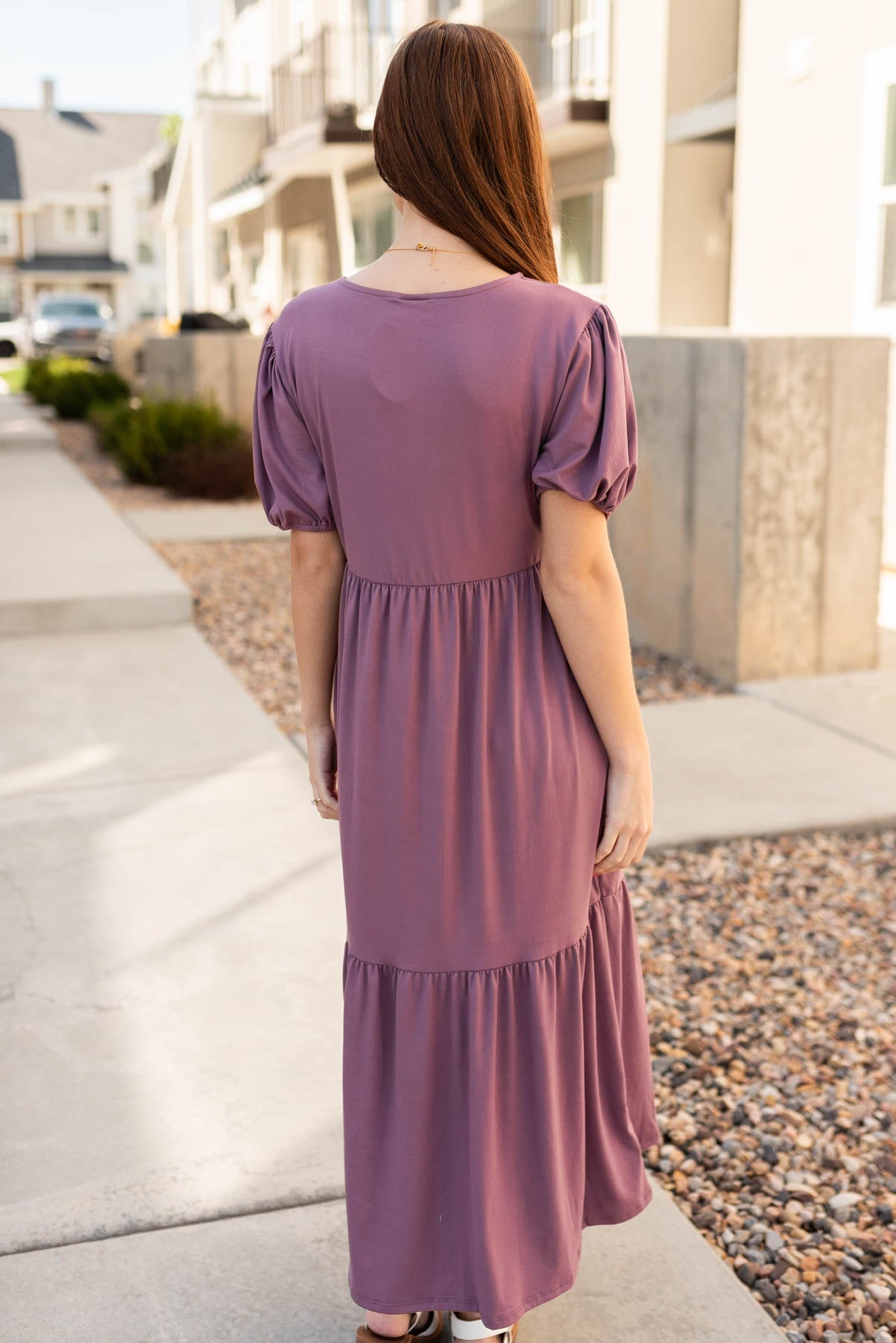 Adria Lavender Tiered Dress