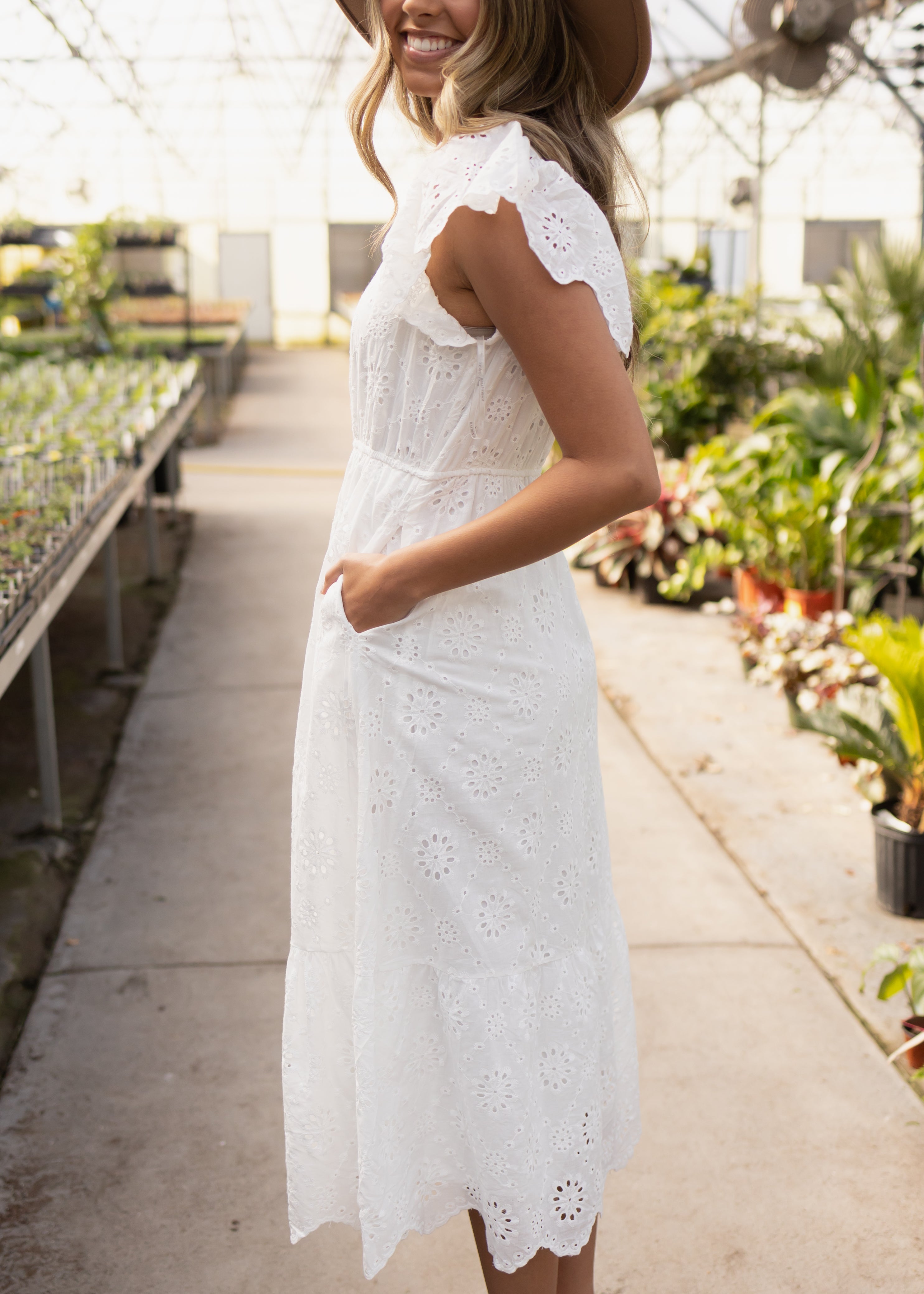 Adrielle White Eyelet Dress