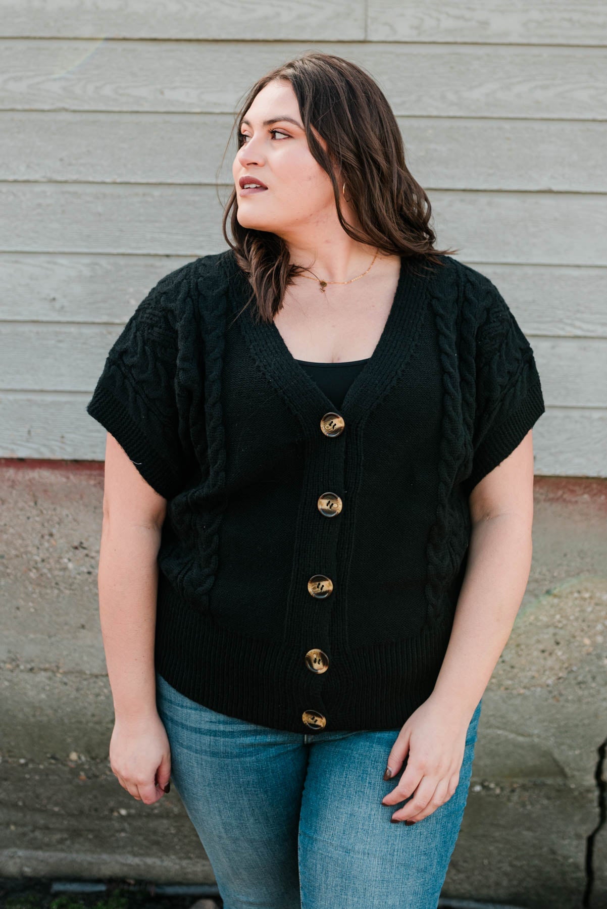 Agnes Black Knit Cardigan