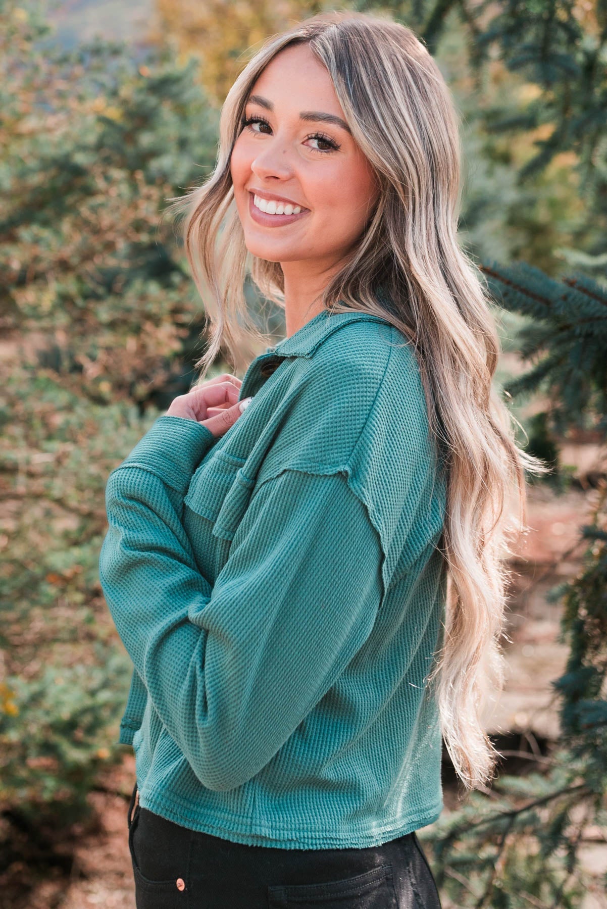 Ainara Hunter Green Top