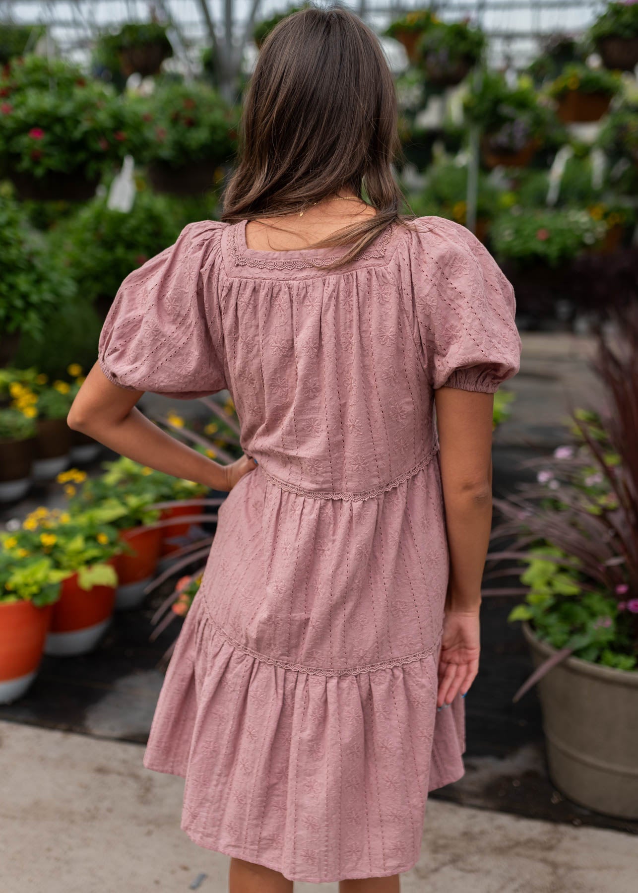 Aleena Dusty Mauve Embroidered Dress