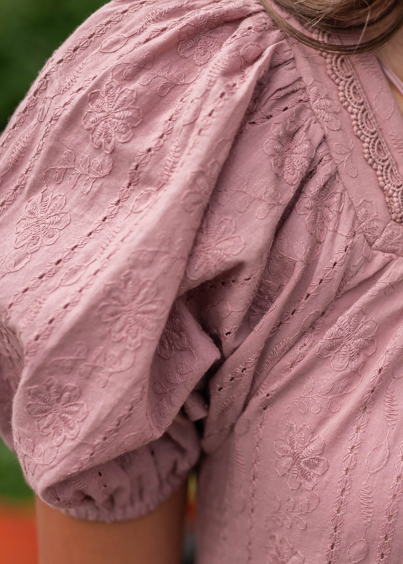 Aleena Dusty Mauve Embroidered Dress