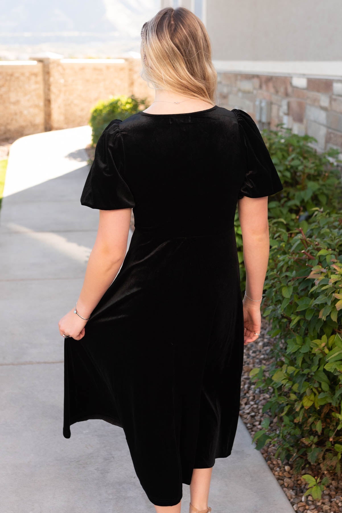 Alexa Black Velvet Dress