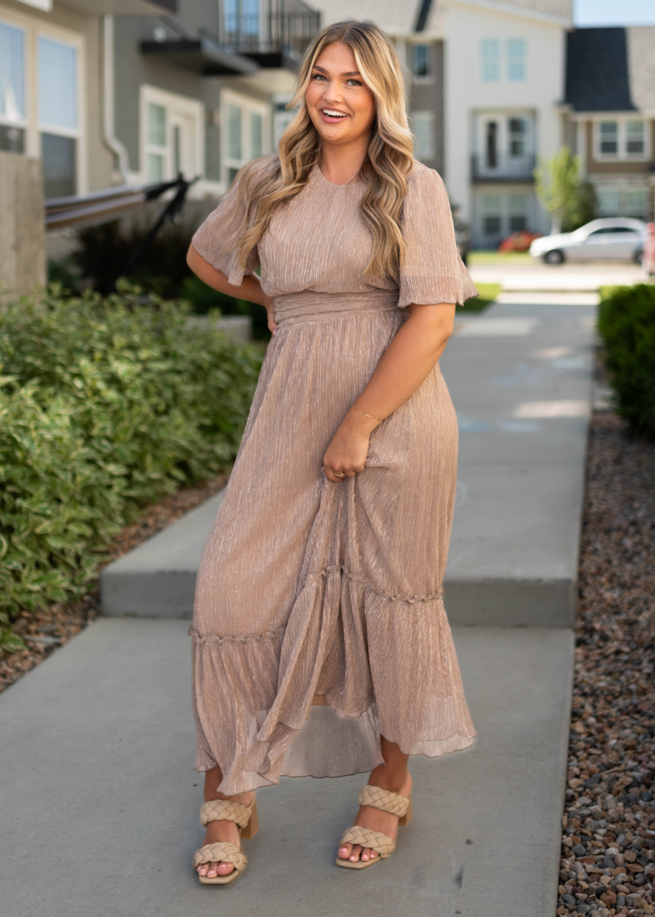Alexandria Champagne Dress