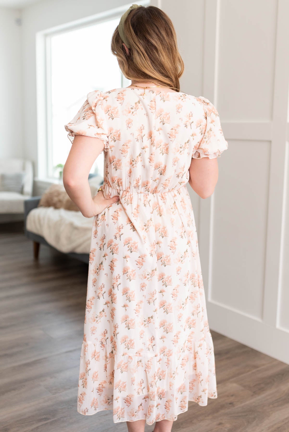 Alina Cream Floral Dress