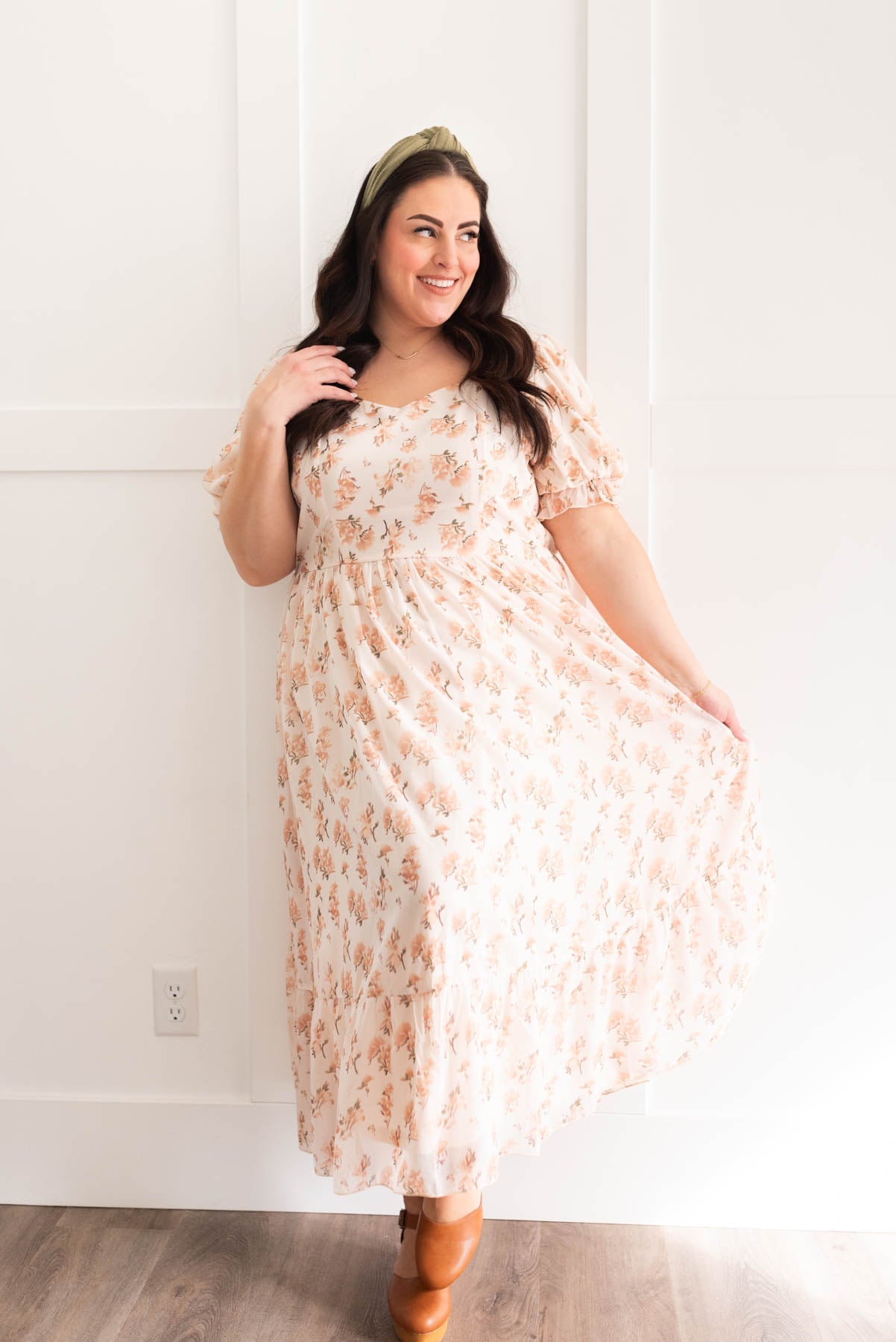 Alina Cream Floral Dress