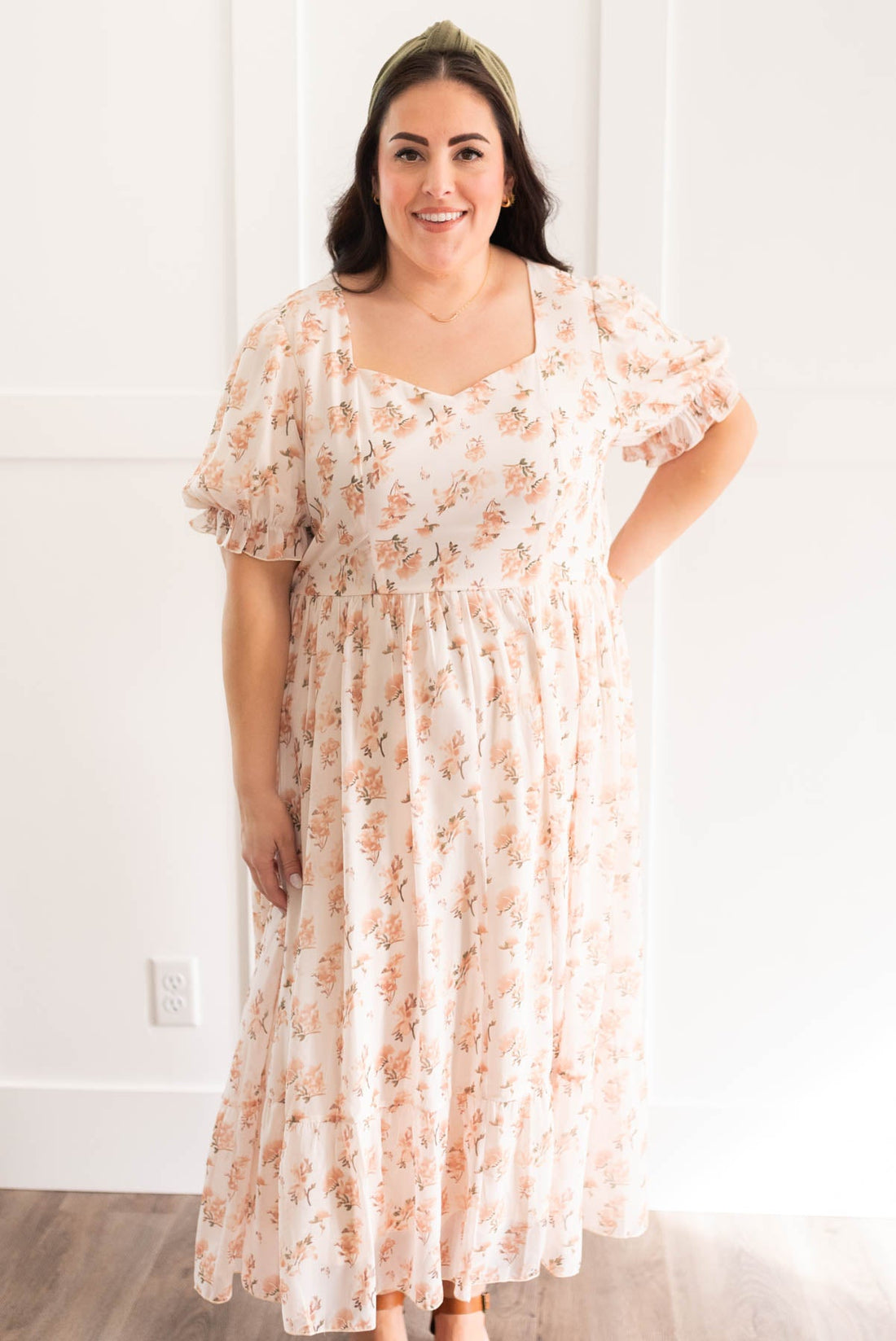 Alina Cream Floral Dress