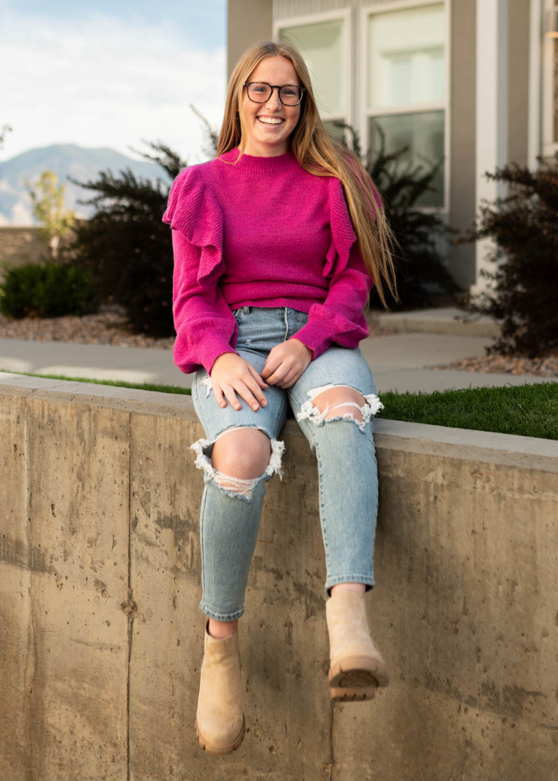 Alison Magenta Top