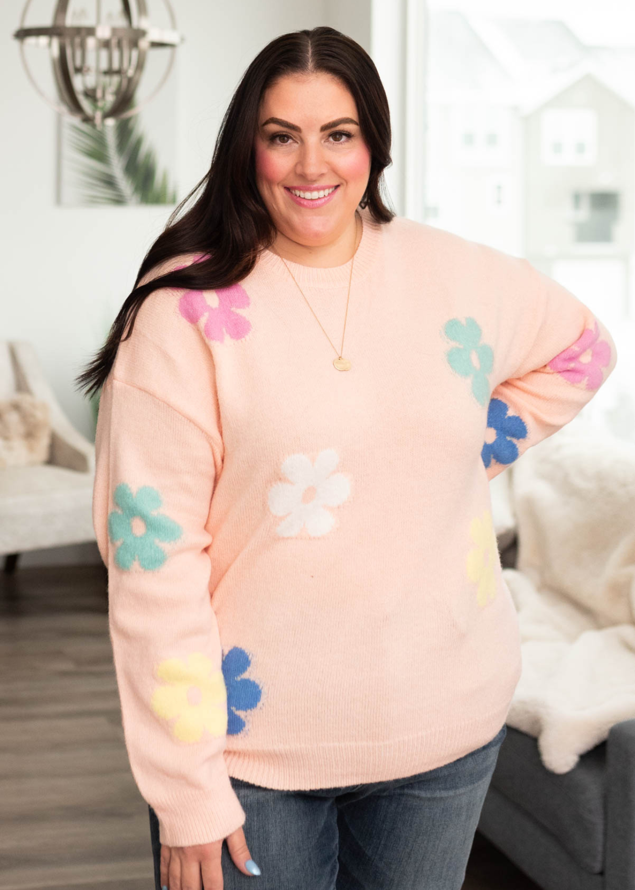 Alita Blush Floral Sweater
