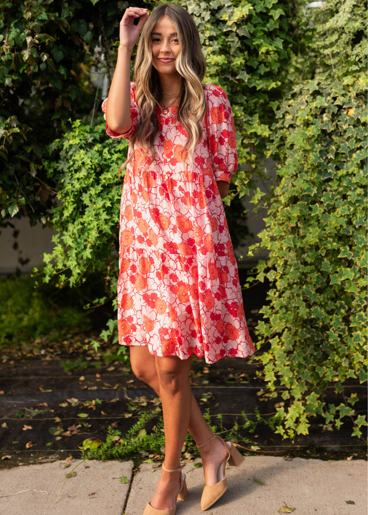 Allie Pink Floral Dress