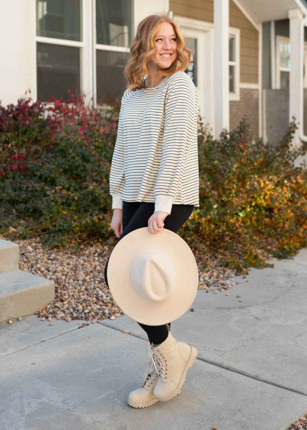 Allison Ivory Ribbed Long Sleeve Top